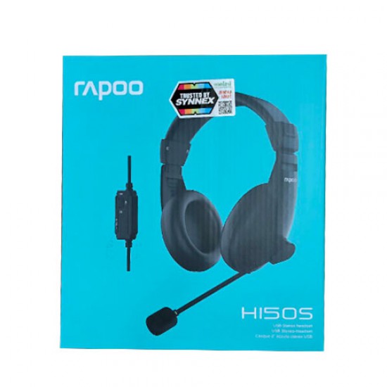 หูฟัง Head Phone Rapoo H150S Black USB Stereo Headset (12028) สามารถออกใบกำกับภาษีได้