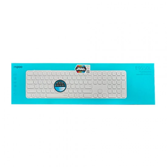 คีย์บอร์ด KEYBOARD Rapoo KB-E9550L-WH Multi-modeWireless Keyboard EN/TH (13173) สามารถออกใบกำกับภาษีได้