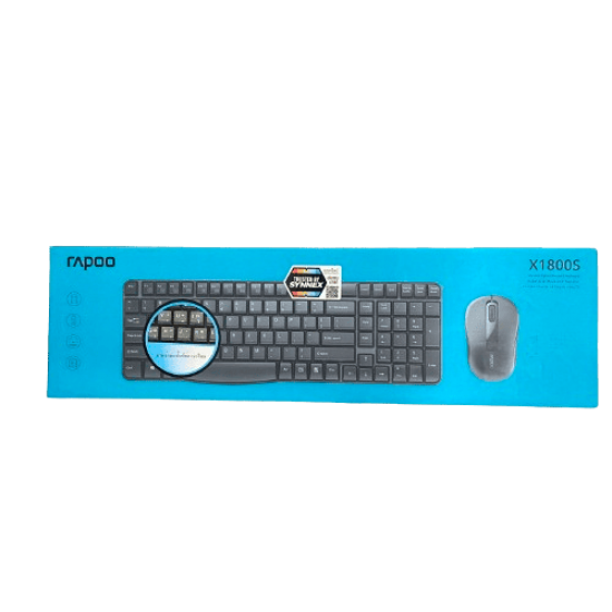 คีย์บอร์ด+เมาส์ KEYBOARD+Mouse Rapoo KB-X1800S-BK Wireless Optical (12381) สามารถออกใบกำกับภาษีได้