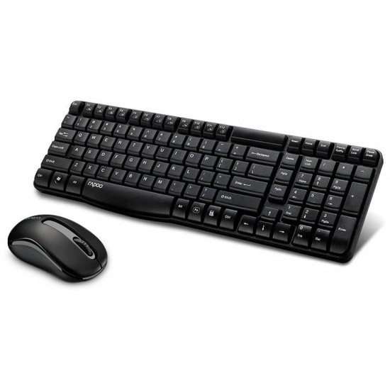 คีย์บอร์ด+เมาส์ KEYBOARD+Mouse Rapoo KB-X1800S-BK Wireless Optical (12381) สามารถออกใบกำกับภาษีได้
