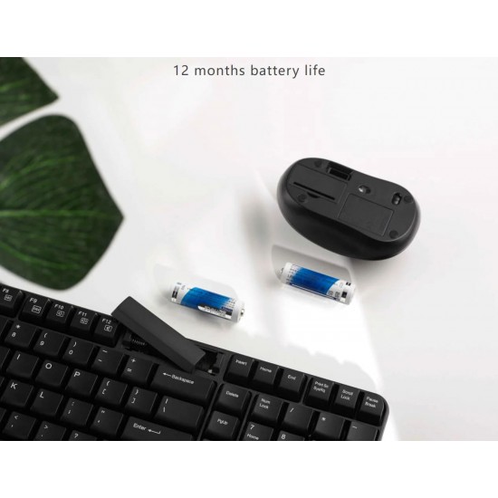 คีย์บอร์ด+เมาส์ KEYBOARD+Mouse Rapoo KB-X1800S-BK Wireless Optical (12381) สามารถออกใบกำกับภาษีได้