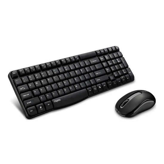 คีย์บอร์ด+เมาส์ KEYBOARD+Mouse Rapoo KB-X1800S-BK Wireless Optical (12381) สามารถออกใบกำกับภาษีได้