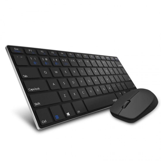 คีย์บอร์ด+เมาส์ KEYBOARD+Mouse Rapoo KB-9000M-BK Multi-mode Wireless Mouse & Ultra Slim Keyboard(18698) สามารถออกใบกำกับภาษีได้