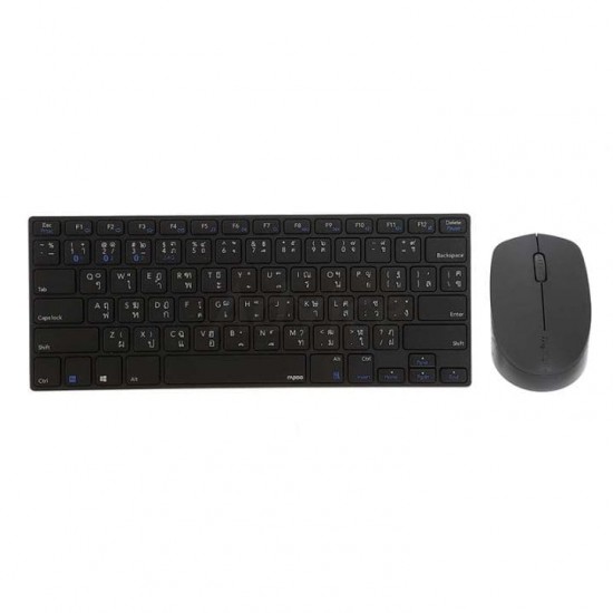 คีย์บอร์ด+เมาส์ KEYBOARD+Mouse Rapoo KB-9000M-BK Multi-mode Wireless Mouse & Ultra Slim Keyboard(18698) สามารถออกใบกำกับภาษีได้