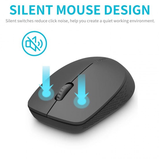 คีย์บอร์ด+เมาส์ KEYBOARD+Mouse Rapoo KB-9000M-BK Multi-mode Wireless Mouse & Ultra Slim Keyboard(18698) สามารถออกใบกำกับภาษีได้