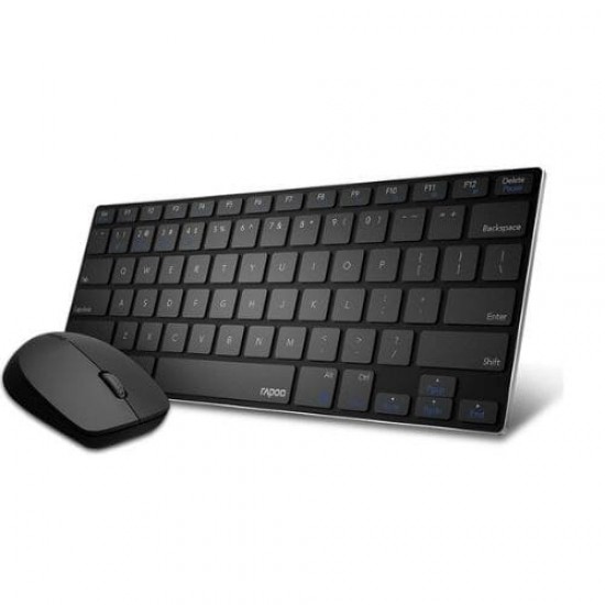 คีย์บอร์ด+เมาส์ KEYBOARD+Mouse Rapoo KB-9000M-BK Multi-mode Wireless Mouse & Ultra Slim Keyboard(18698) สามารถออกใบกำกับภาษีได้