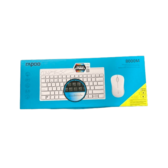 คีย์บอร์ด+เมาส์ KEYBOARD+Mouse Rapoo 8000M White Multi-mode Wireless Bluetooth(18871) สามารถออกใบกำกับภาษีได้