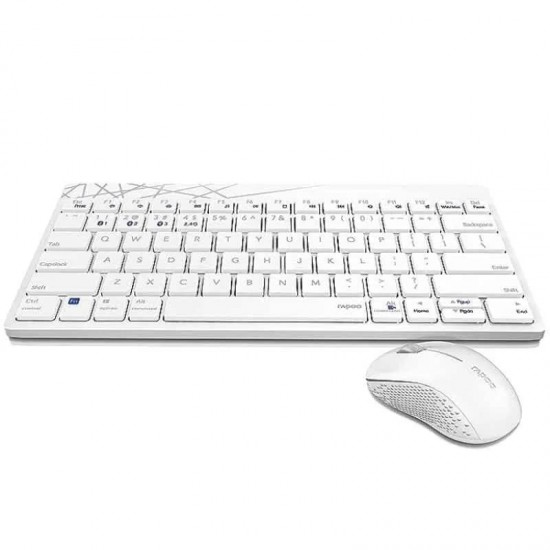 คีย์บอร์ด+เมาส์ KEYBOARD+Mouse Rapoo 8000M White Multi-mode Wireless Bluetooth(18871) สามารถออกใบกำกับภาษีได้