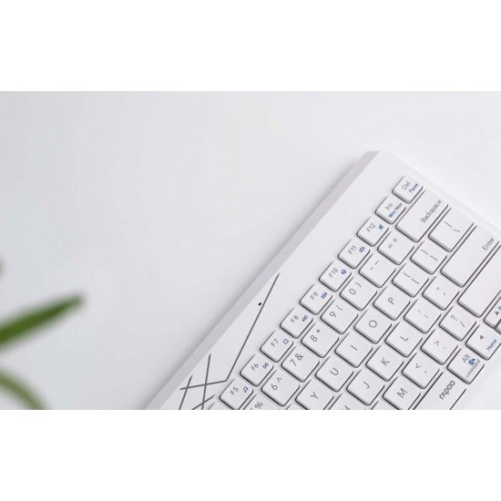คีย์บอร์ด+เมาส์ KEYBOARD+Mouse Rapoo 8000M White Multi-mode Wireless Bluetooth(18871) สามารถออกใบกำกับภาษีได้