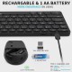 คีย์บอร์ด+เมาส์ KEYBOARD+Mouse Rapoo 9050M (Dark Grey) Multi Mode Wireless Bluetooth(12052) สามารถออกใบกำกับภาษีได้