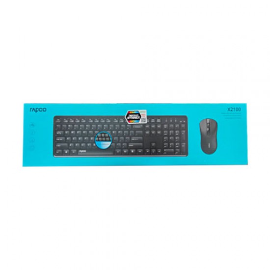 คีย์บอร์ด+เมาส์ KEYBOARD+Mouse Rapoo KB-X2100-BK Wireless Keyboard EN/TH (13028) สามารถออกใบกำกับภาษีได้