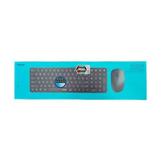 คีย์บอร์ด+เมาส์ KEYBOARD+Mouse Rapoo KB-9320M-GY Multi-modeWireless Keyboard,Mouse EN/TH (12839) สามารถออกใบกำกับภาษีได้