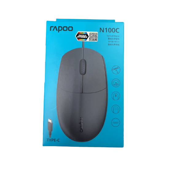 เมาส์ MOUSE RAPOO N100C BLACK Type-C Optical Mouse สามารถออกใบกำกับภาษีได้