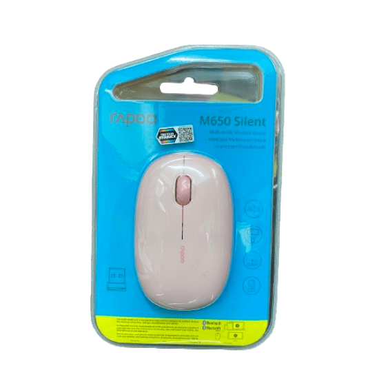 เมาส์ MOUSE Rapoo M650 Silent Pink Multi-mode Wireless (M650-PK)(13525) สามารถออกใบกำกับภาษีได้