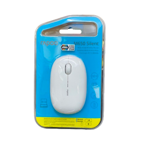 เมาส์ MOUSE Rapoo M650 Silent Creamy White Multi-mode Wireless (M650S-CREAMWHITE)(12165) สามารถออกใบกำกับภาษีได้