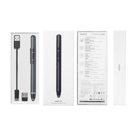 เมาส์ MOUSE Rapoo XR200 Laser Pointer Black Touchable page-turning pen for demonstrator (19918) สามารถออกใบกำกับภาษีได้