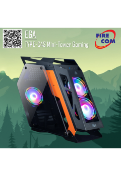 (CASE) EGA TYPE-C4S Black&Orange Mini-Tower Gaming PC Case