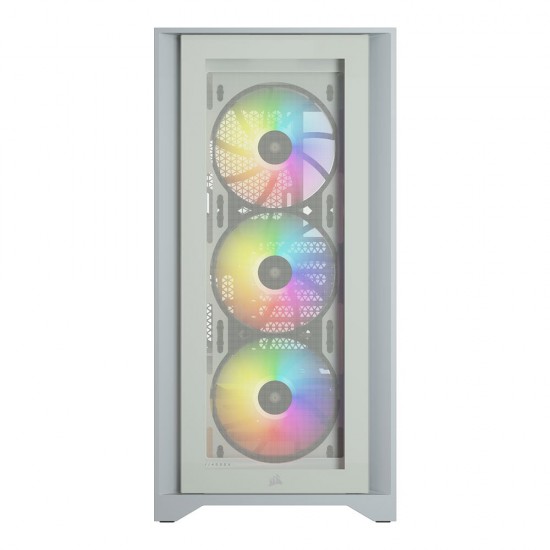 เคสคอมพิวเตอร์ CASE Corsair iCUE 4000X RGB Tempered Glass (White) CC-9011205-WW สามารถออกใบกำกับภาษีได้