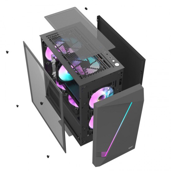เคสคอมพิวเตอร์ CASE Darkflash AL390 (Black) Dexterous M-ATX PC Case (FN1069) สามารถออกใบกำกับภาษีได้