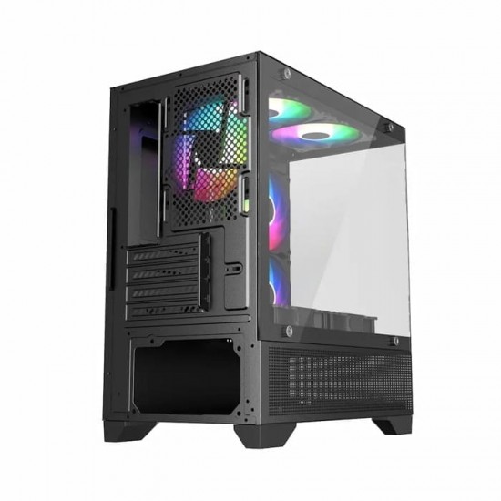 เคสคอมพิวเตอร์ CASE Plenty GL210M Black (Fan x 3) FIX Ranibow (PLGL21KBK411Y) FN1100 สามารถออกใบกำกับภาษีได้