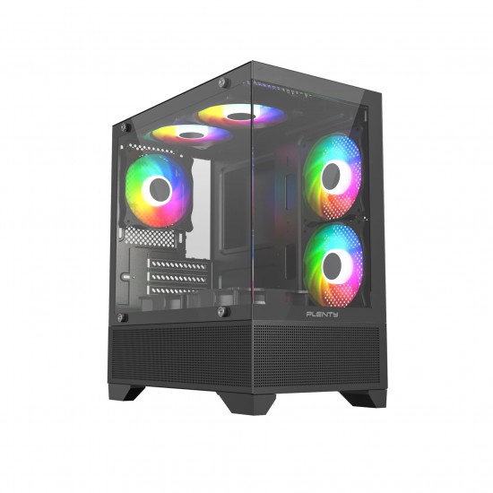 เคสคอมพิวเตอร์ CASE Plenty GL210M Black (Fan x 3) FIX Ranibow (PLGL21KBK411Y) FN1100 สามารถออกใบกำกับภาษีได้