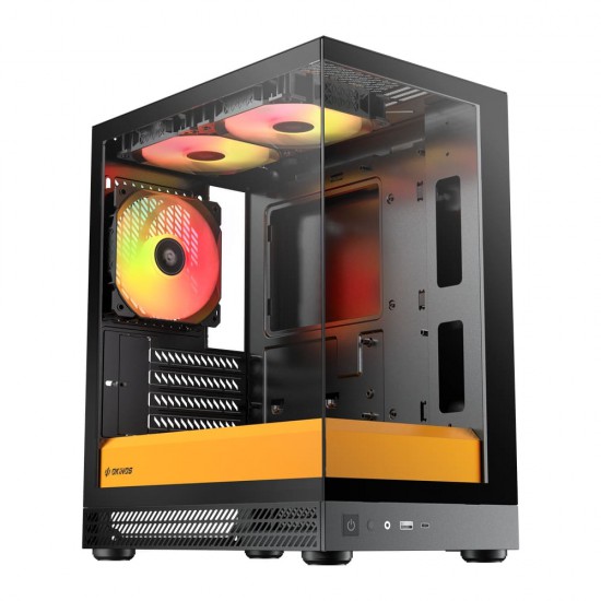 เคสคอมพิวเตอร์ CASE OKINOS AQUA UNO CANARY MICRO-ATX สามารถออกใบกำกับภาษีได้