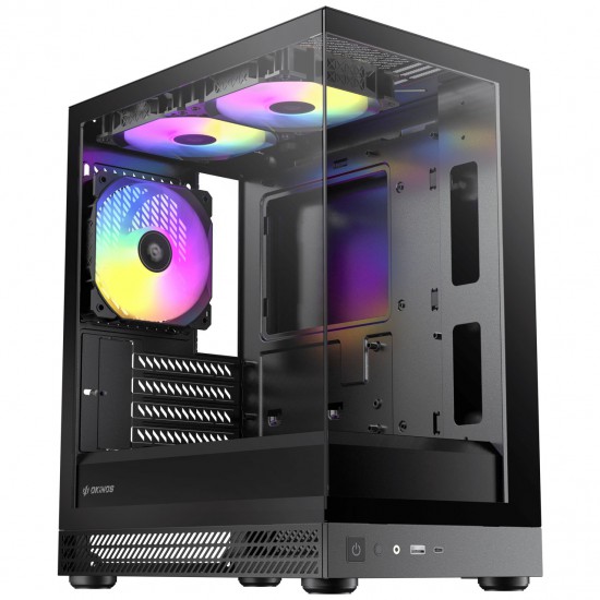 เคสคอมพิวเตอร์ CASE OKINOS AQUA UNO BLACK MICRO-ATX สามารถออกใบกำกับภาษีได้