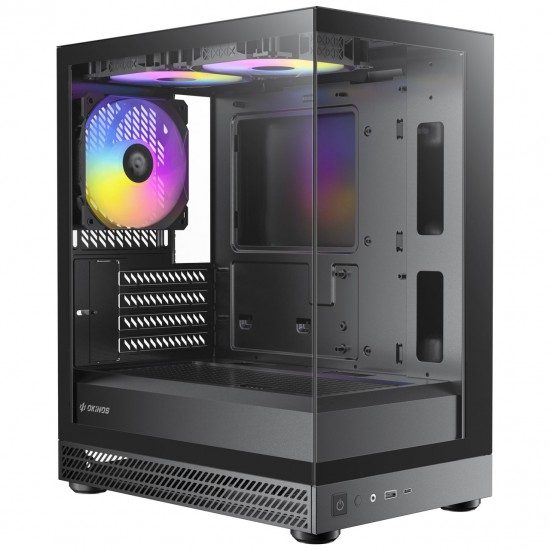 เคสคอมพิวเตอร์ CASE OKINOS AQUA UNO BLACK MICRO-ATX สามารถออกใบกำกับภาษีได้
