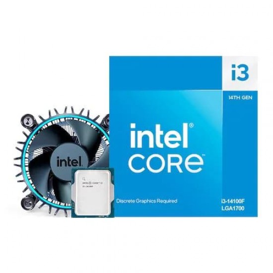 ซีพียู CPU Intel Core i3-14100F (3.5GHz Up to 4.7GHz ,Cache 12Mb,4Core 8Threads ,LGA1700)  สามารถออกใบกำกับภาษีได้
