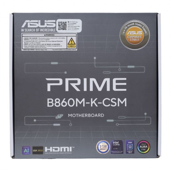 เมนบอร์ด Mainboard Asus Prime B860M-K-CSM DDR5 Socket 1851(PRIME-B860M-K-CSM)(90MB1JT0-M0UAYC) สามารถออกใบกำกับภาษีได้
