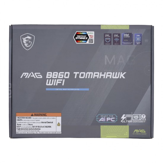 เมนบอร์ด MAINBOARD MSI MAG B860-TOMAHAWK-WIFI Socket 1851 DDR5 ATX (911-7E39-001) สามารถออกใบกำกับภาษีได้