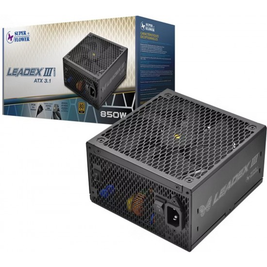 พาวเวอร์ซัพพลาย POWERSUPPLY SUPER FLOWER LEADEX III GOLD ATX 3.1 850W - 850W 80 PLUS GOLD (BLACK) (ATX)(SF-850F14GE(GL))ATX3.1 สามารถออกใบกำกับภาษีได้