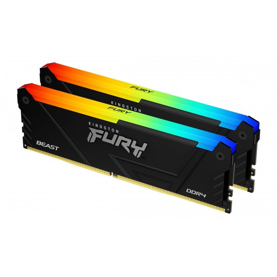แรม RAM PC Kingston 16Gb/3600 DDR4 FURY Beast RGB (KF436C17BB2AK2/16) (2x8GB) สามารถออกใบกำกับภาษีได้