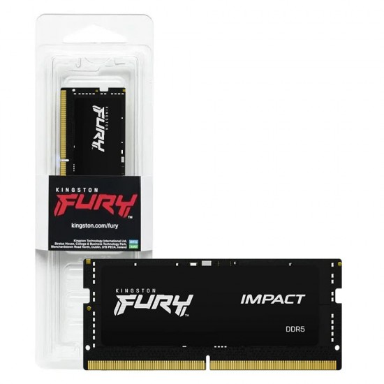 แรมโน๊ตบุ๊ค RAM  SO-DIMM Kingston 8Gb/4800 DDR5 FURY Impact Black(KF548S38IB-8) สามารถออกใบกำกับภาษีได้