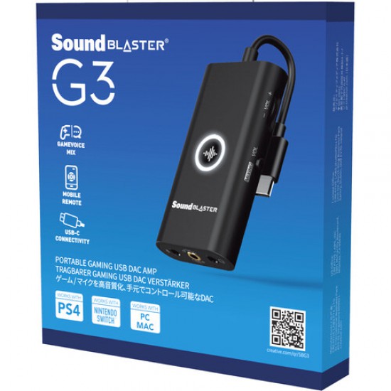 SOUND CARD Creative Blaster G3 Portable Gaming USB Type-C DAC Amp (SB1830)