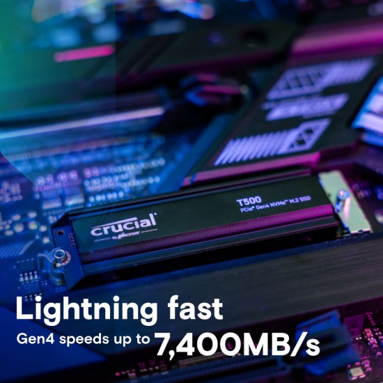 เอสเอสดี SSD M.2 Crucial T500 With Heatsink 1Tb PCle Gen4 NVMe M.2 (CT1000T500SSD5) สามารถออกใบกำกับภาษีได้