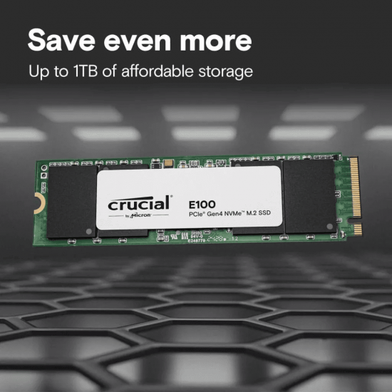 เอสเอสดี SSD M.2 Crucial E100 1Tb PCIe 2280 NVMe M.2 (CT1000E100SSD8) สามารถออกใบกำกับภาษีได้