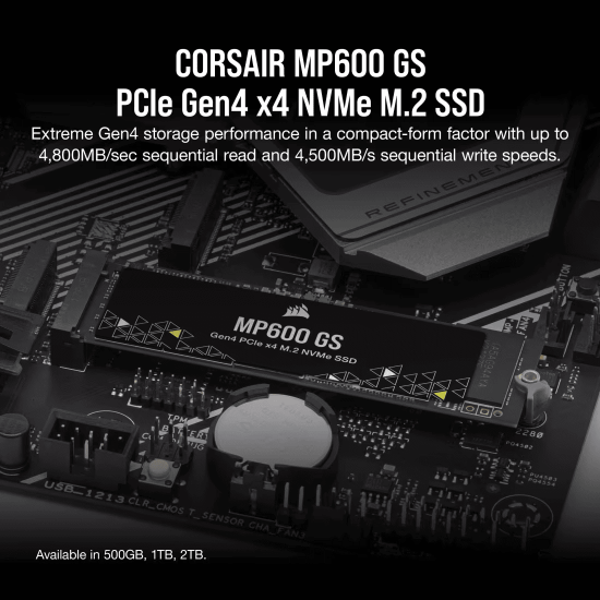 เอสเอสดี SSD M.2 Corsair MP600 GS 500GB Gen4 PCIe x4 NVMe M.2 2280 SSD (CSSD-F0500GBMP600GS) สามารถออกใบกำกับภาษีได้