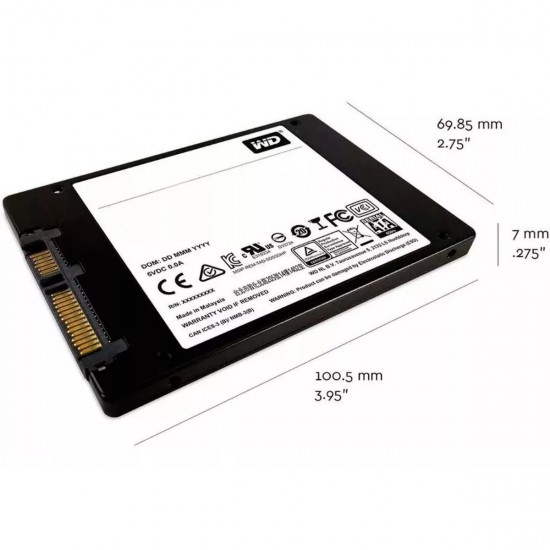 เอสเอสดี SSD SATA WD 480Gb SSDSATA Green Solid State Drive(WDS480G3G0A,WDSSD480GB SATA GREEN-3D) สามารถออกใบกำกับภาษีได้