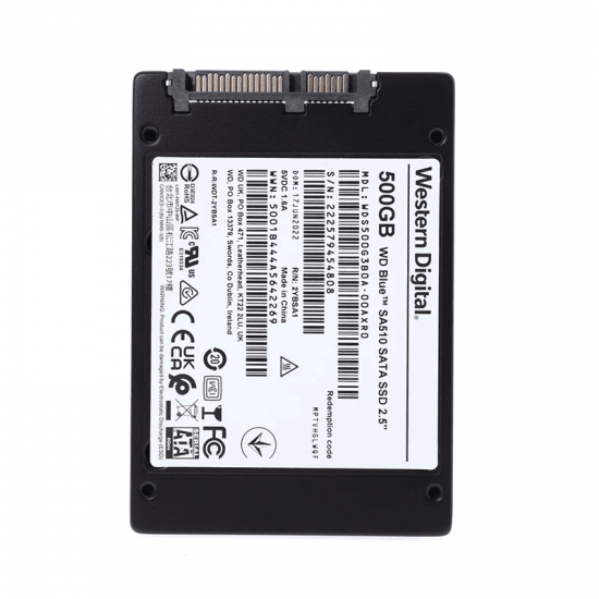 เอสเอสดี SSD SATA WD 500Gb Blue SA510 3D NAND Solid State Drive(WDSSD500GB-SATA-3D-5YEAR)WDS500G3B0A-00AXR0 สามารถออกใบกำกับภาษีได้