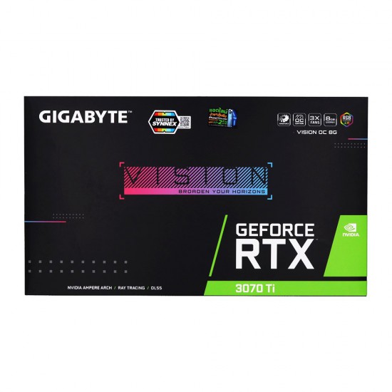VGA Gigabyte RTX3070 Ti Vision 8Gb OC GDDR6,3X Fans Windforce (GV-N307TVISION OC-8GD)