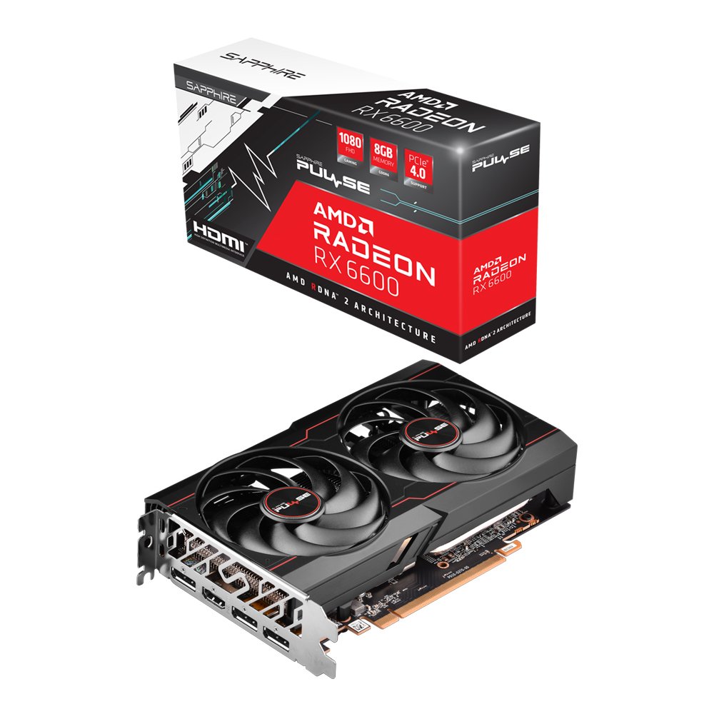VGA Sapphire Pulse Radeon RX6600 8Gb GDDR6 Gaming HDMI/Triple DP