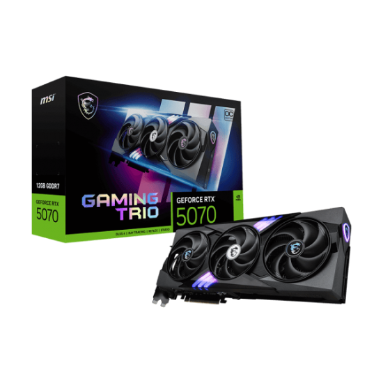 การ์ดจอ VGA MSI Geforce RTX5070 12G Gaming TRIO OC PCI-E GDDR7 192Bit (912-V532-019) สามารถออกใบกำกับภาษีได้