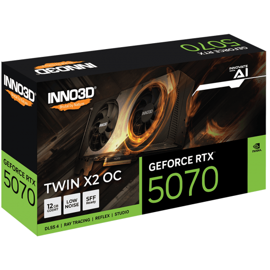การ์ดจอ VGA INNO3D GeForce RTX5070 Twin X2 OC 12Gb GDDR7 (N50702-12D7X-195064N) สามารถออกใบกำกับภาษีได้
