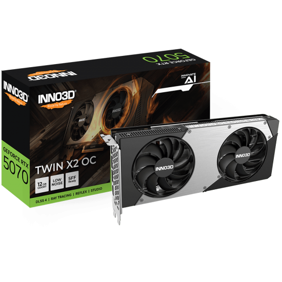 การ์ดจอ VGA INNO3D GeForce RTX5070 Twin X2 OC 12Gb GDDR7 (N50702-12D7X-195064N) สามารถออกใบกำกับภาษีได้