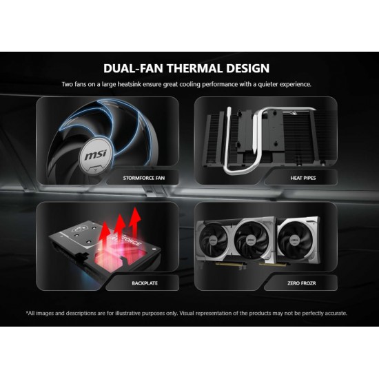 การ์ดจอ VGA MSI Geforce RTX5060 TI Ventus 2X OC Plus 8G GDDR7 (912-V536-024) สามารถออกใบกำกับภาษีได้