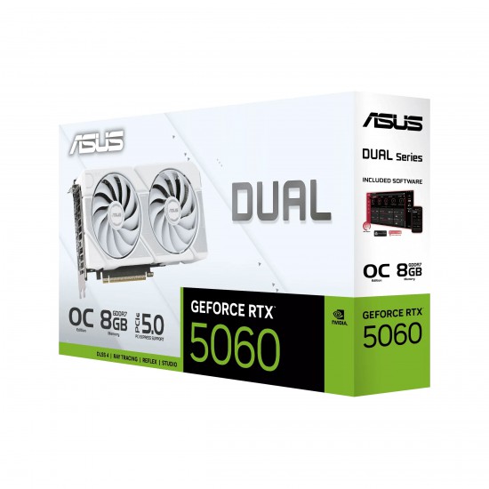 การ์ดจอ VGA Asus Geforce RTX5060 DUAL OC 8G White GDDR7 (DUAL-RTX5060-O8G-WHITE) สามารถออกใบกำกับภาษีได้