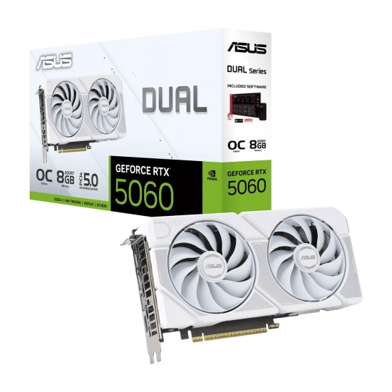 การ์ดจอ VGA Asus Geforce RTX5060 DUAL OC 8G White GDDR7 (DUAL-RTX5060-O8G-WHITE) สามารถออกใบกำกับภาษีได้
