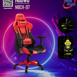 Gaming Chair (เก้าอี้เกมมิ่ง) Nubwo NBCH-07 Black/Red Gaming Seat Chair (15243,21603) ขาเหล็ก