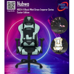 Gaming Chair (เก้าอี้เกมมิ่ง) Nubwo NBCH-11 Black/Mint Green Gaming Seat Chair Emperor Series Caster Edition (21245) ขาเหล็ก